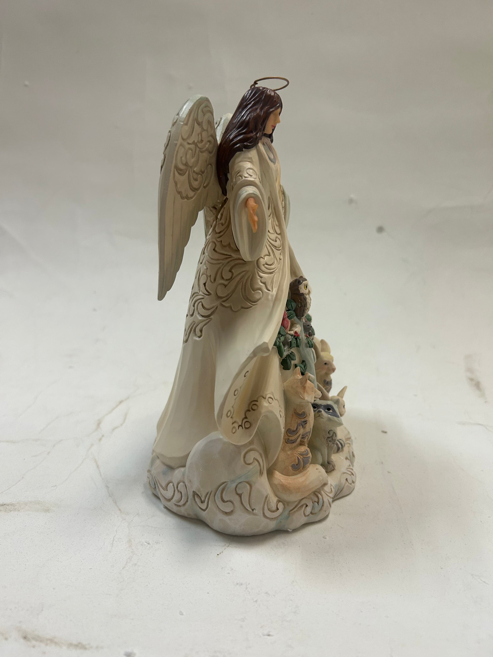 CLEARANCE - Winter Welcome, One and All - White Woodland Angel with Coat - Country N More Gifts
