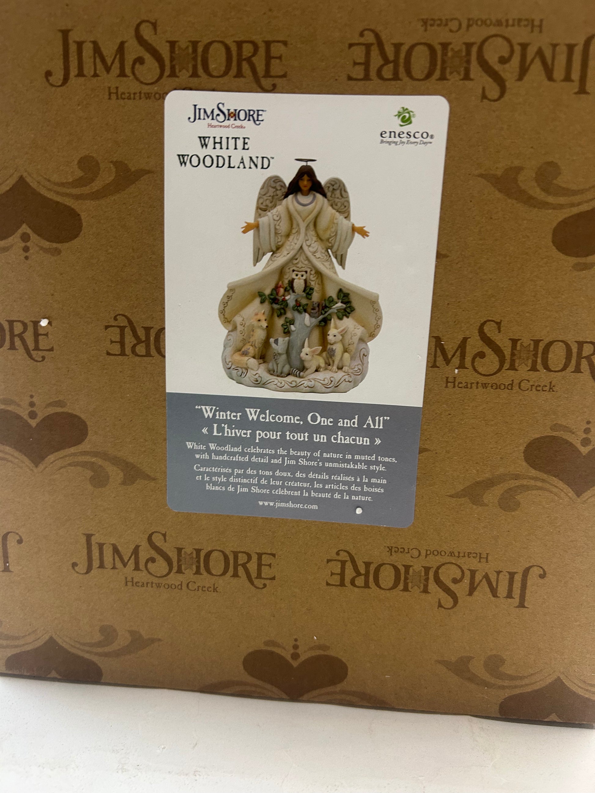 CLEARANCE - Winter Welcome, One and All - White Woodland Angel with Coat - Country N More Gifts