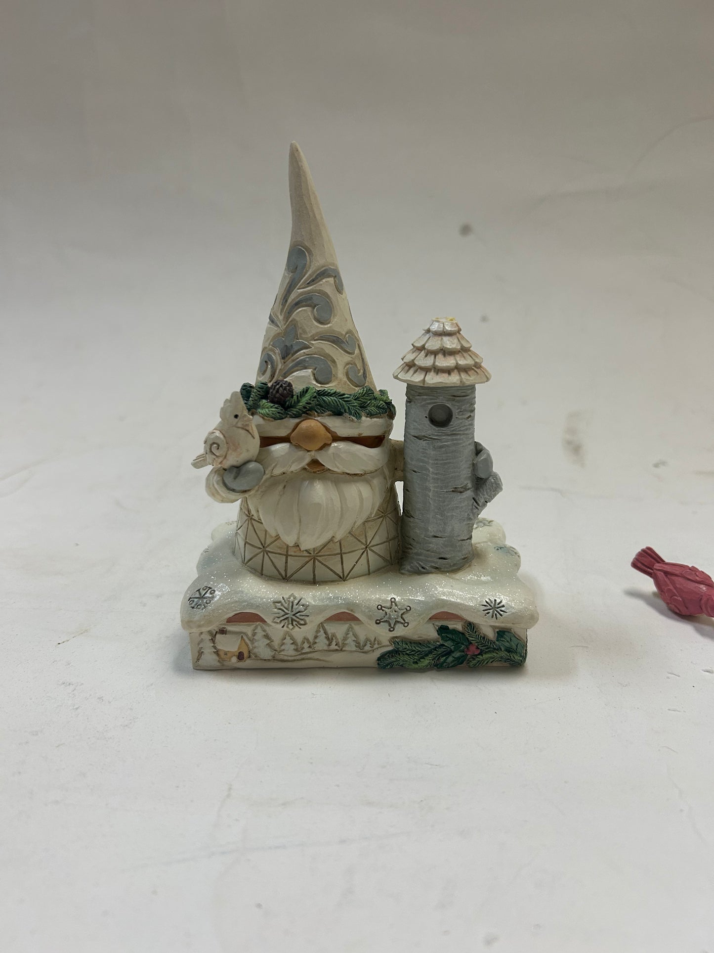 DAMAGED - Holiday Guests - Woodland Gnome with Birdhouse Figurine - Country N More Gifts