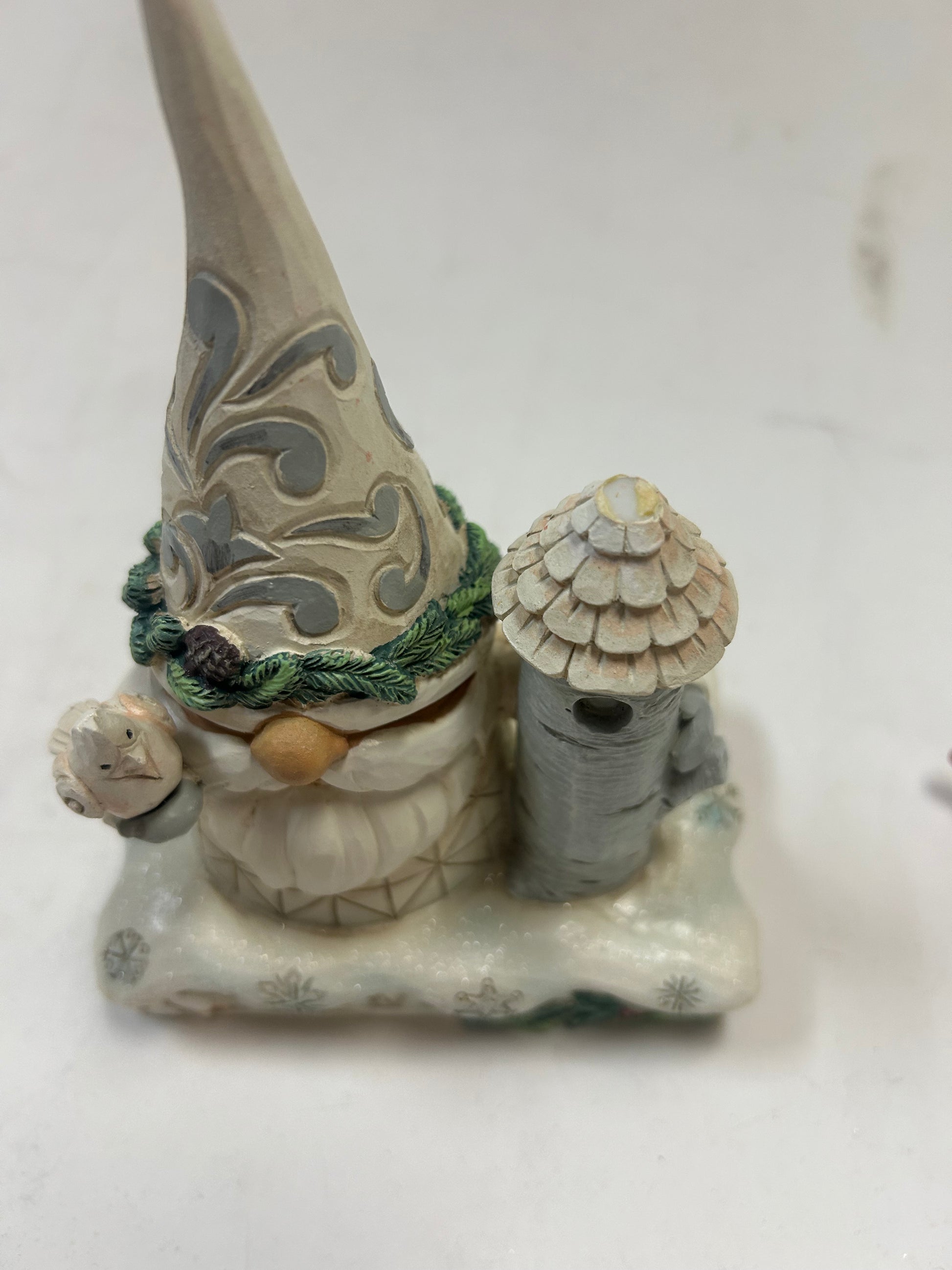 DAMAGED - Holiday Guests - Woodland Gnome with Birdhouse Figurine - Country N More Gifts