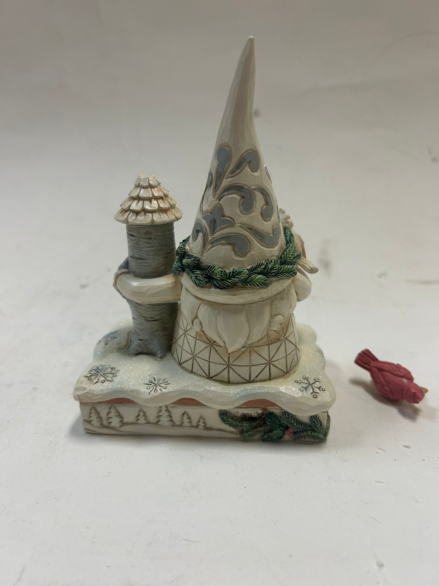 DAMAGED - Holiday Guests - Woodland Gnome with Birdhouse Figurine - Country N More Gifts