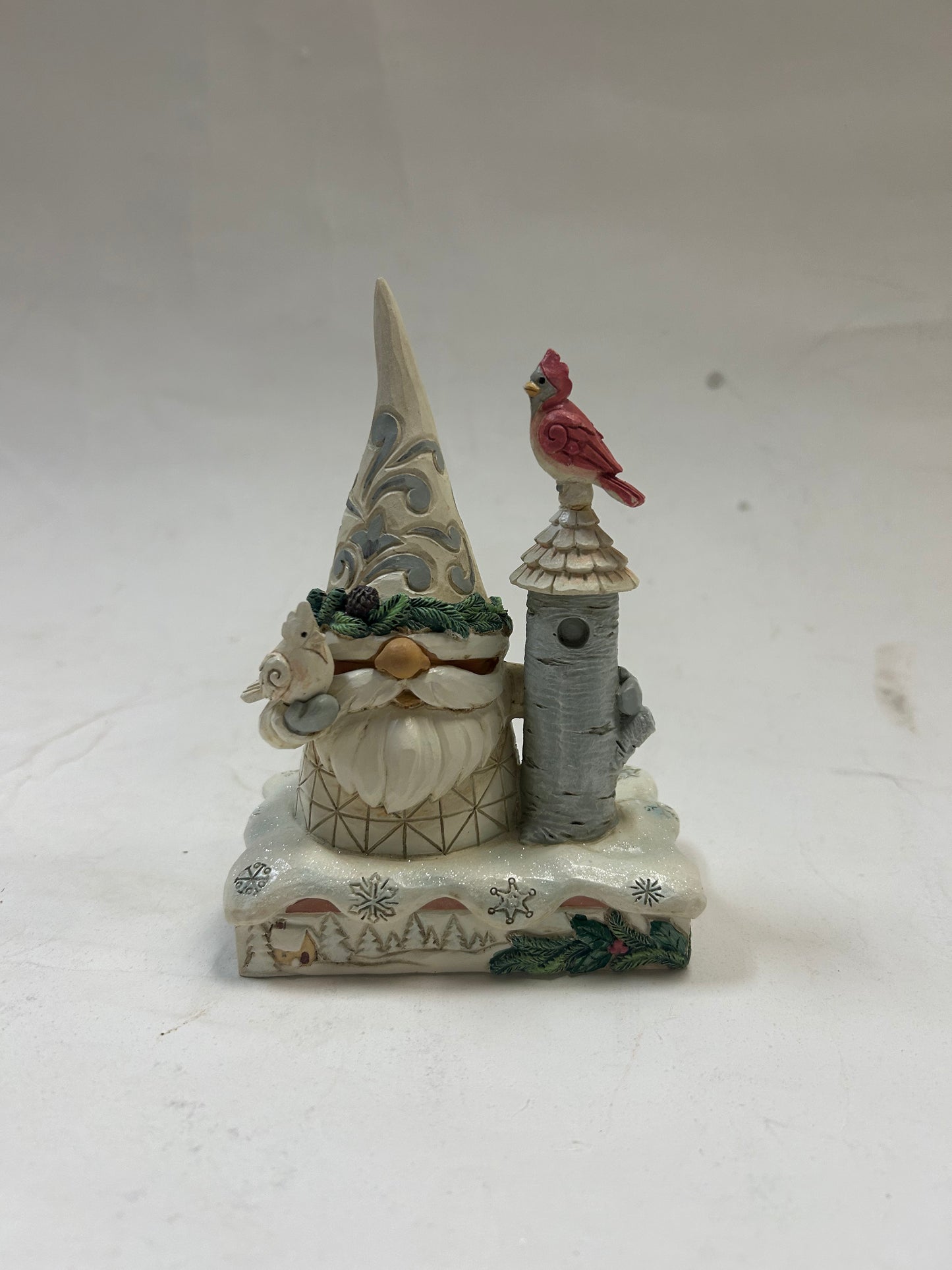 DAMAGED - Holiday Guests - Woodland Gnome with Birdhouse Figurine - Country N More Gifts