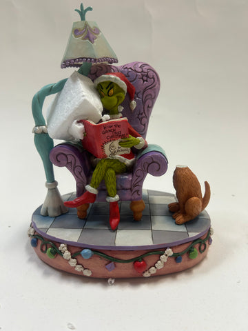 DAMAGED - Grinch in Chair with Lamp - Country N More Gifts