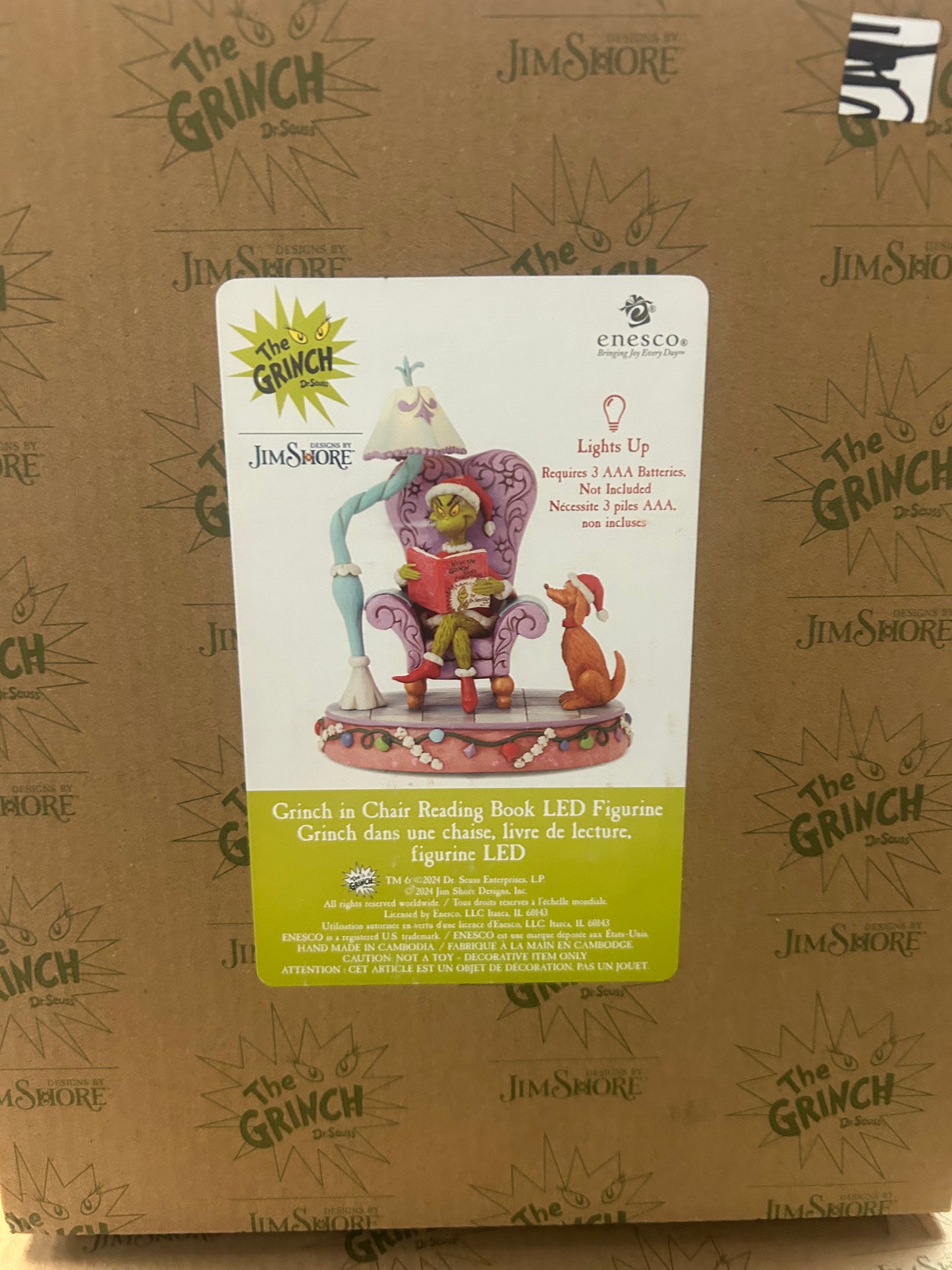 DAMAGED - Grinch in Chair with Lamp - Country N More Gifts