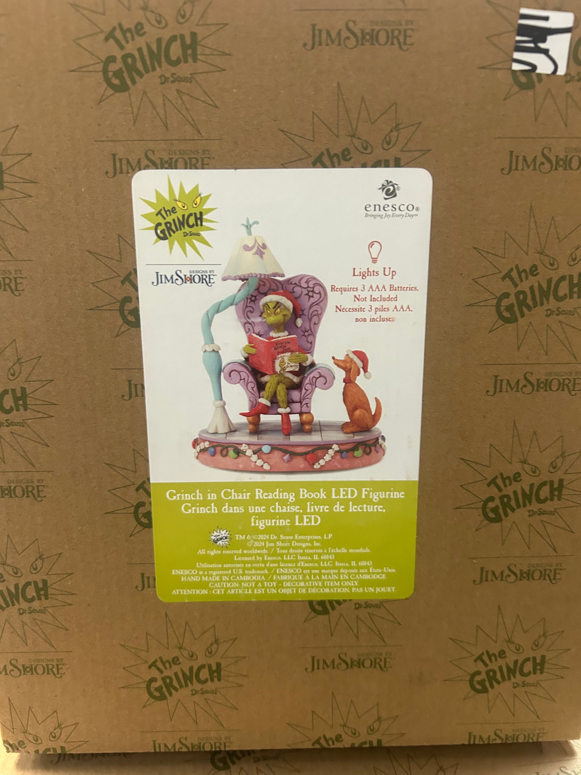DAMAGED - Grinch in Chair with Lamp - Country N More Gifts