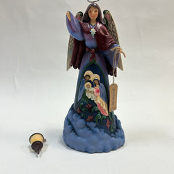 CLEARANCE - He Is The Light Of The World - Nativity Angel Holding Lantern - Country N More Gifts