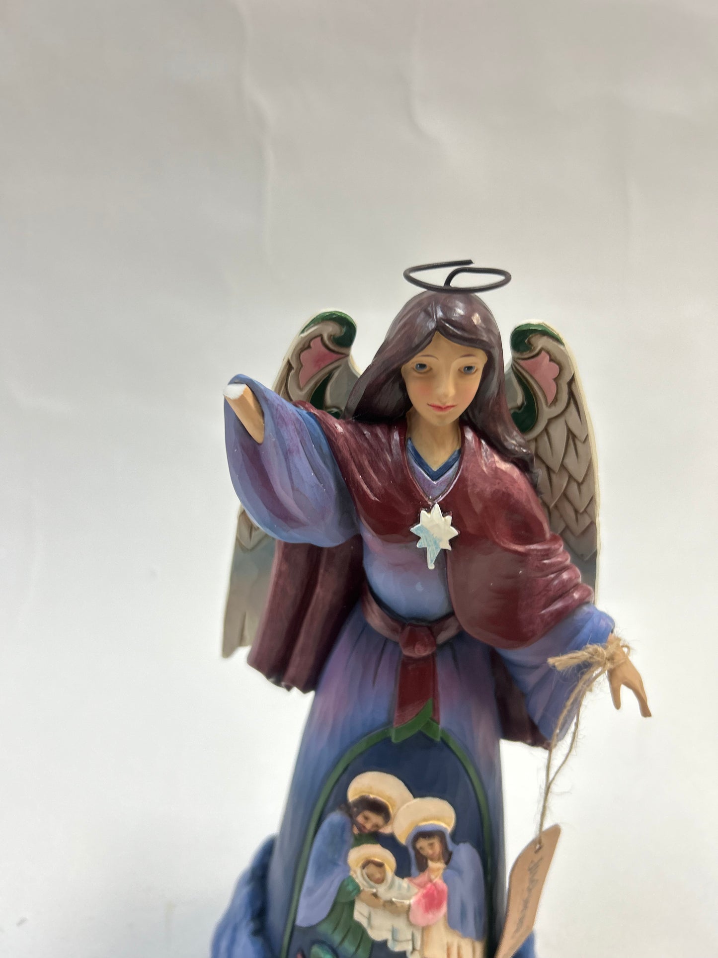 DAMAGED - He Is The Light Of The World - Nativity Angel Holding Lantern - Country N More Gifts