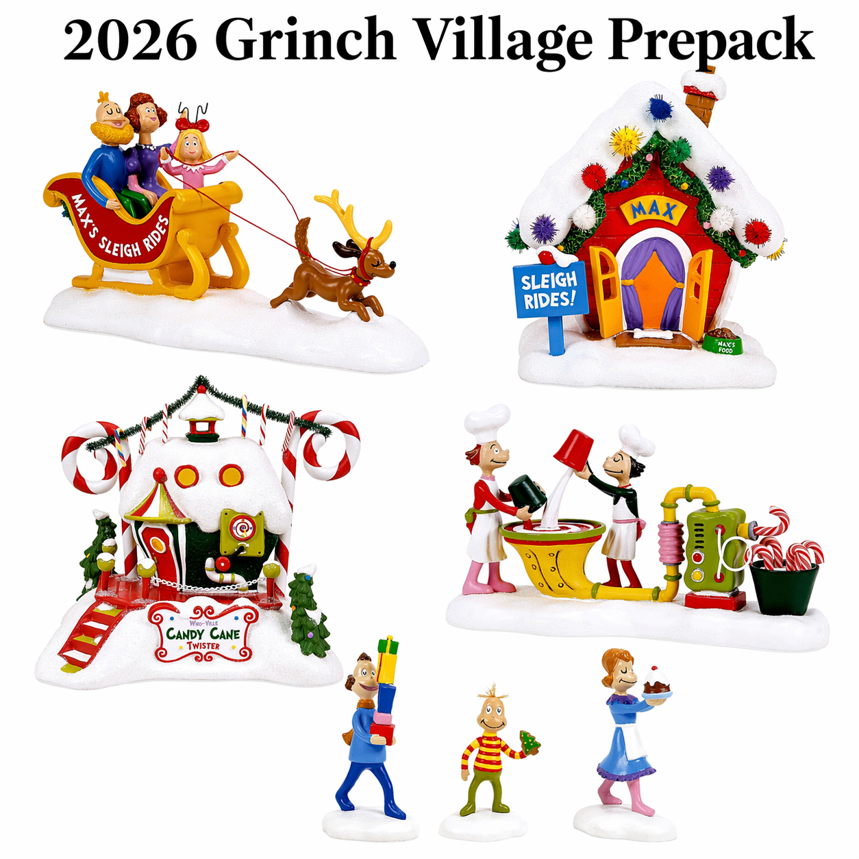 All New For 2026 Grinch Village Lit Buildings And Accessories Bundle - Country N More Gifts