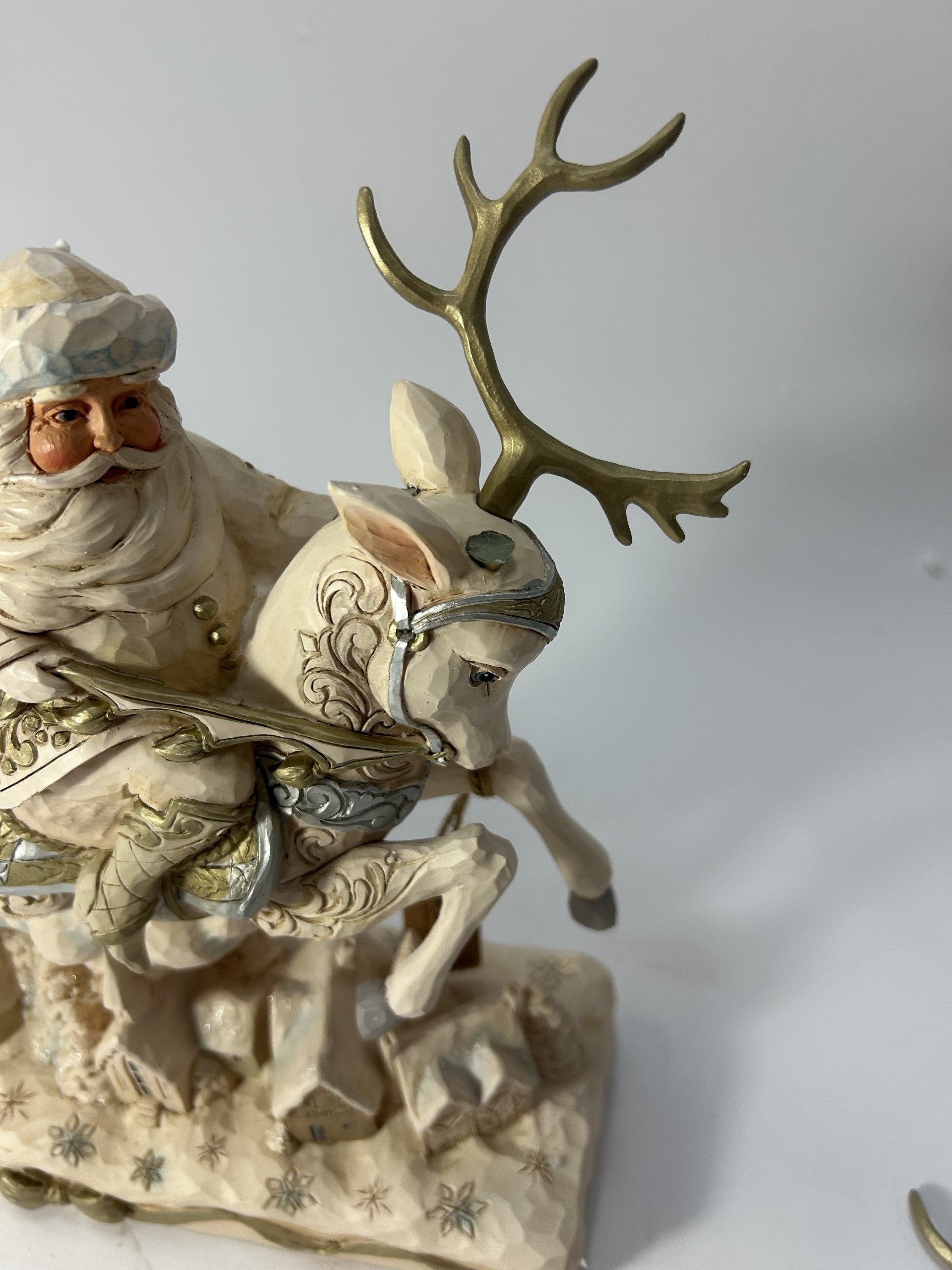 DAMAGED - Skyward Bound - Holiday Lustre Santa and Deer - Country N More Gifts
