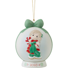 2023 Sweet Christmas Wishes Dated Girl Ball Ornament