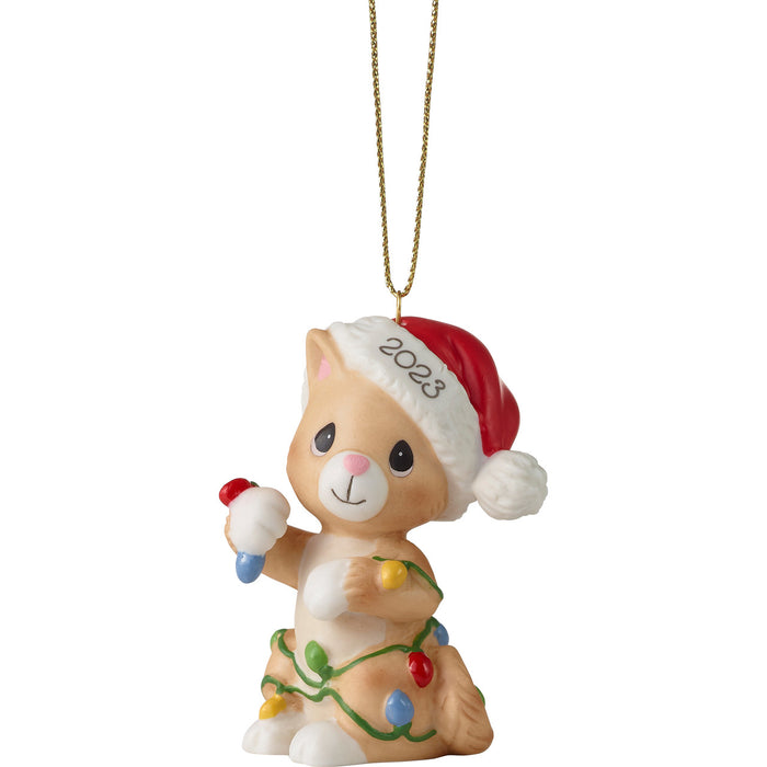 Tangled In Christmas Fun Dated Cat Ornament