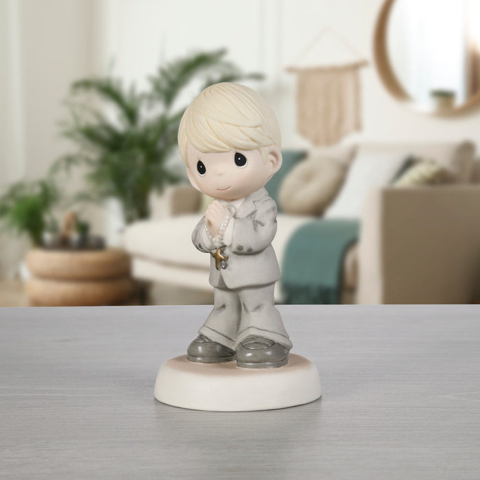 My First Communion Blond Hair Boy Figurine