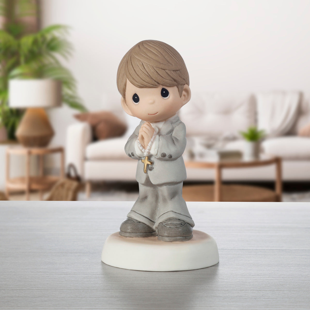 My First Communion Brunette Boy Figurine - Country N More Gifts
