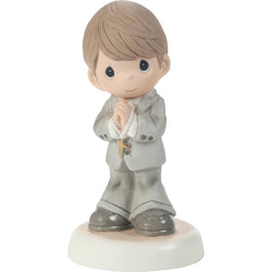 My First Communion Brunette Boy Figurine - Country N More Gifts
