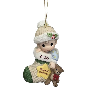 Baby's First Christmas - Dated 2026 Baby Boy Ornament - Country N More Gifts