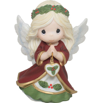 Heartfelt Christmas Wishes - Annual Angel With Heart Figurine - Country N More Gifts