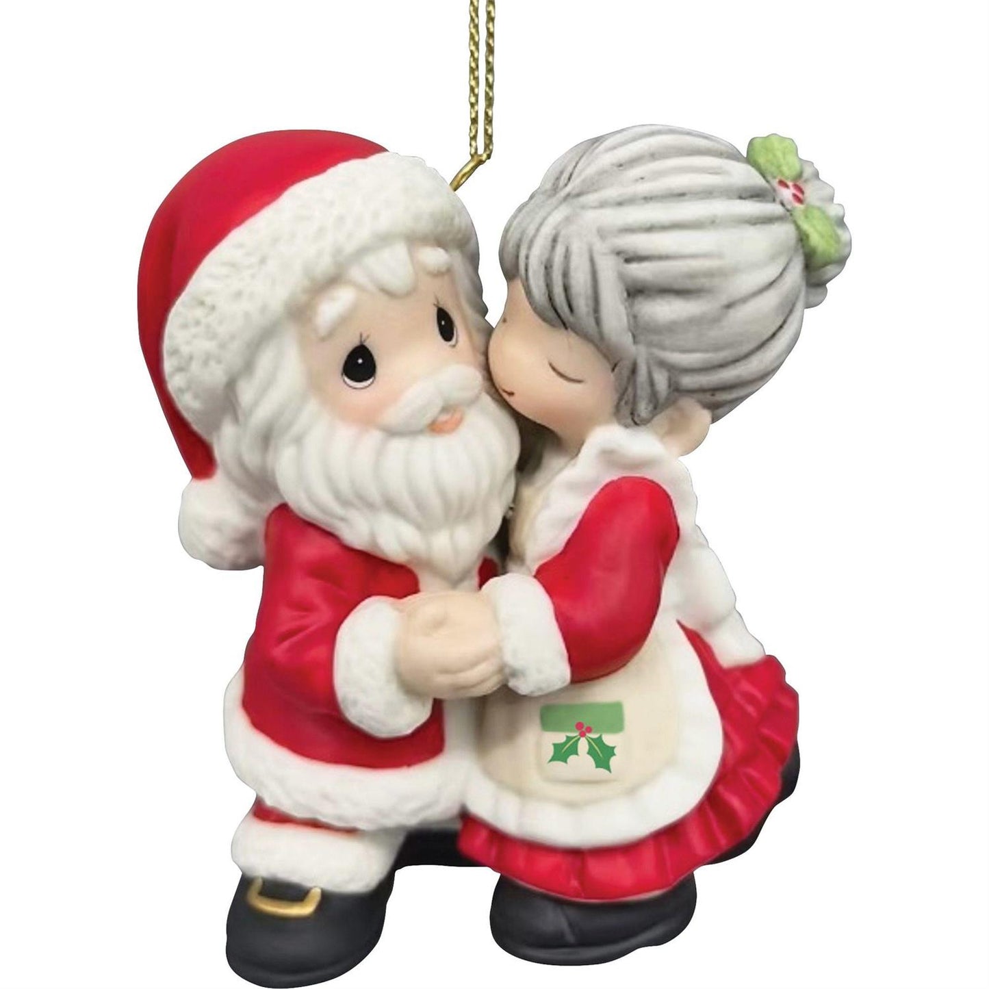 Merry Kiss-mas Sweetie - Santa & Mrs. Claus Kissing Ornament - Country N More Gifts