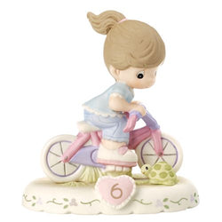 06 Age Six Brunette - Girl on Bicycle Age 6  - Country N More Gifts