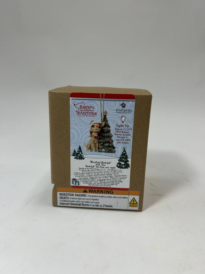 BOX DAMAGE - Woodland Rudolph with Tree Hanging Ornament