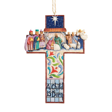 Cross Nativity Scene Ornament  - Country N More Gifts