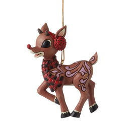 Rudolph with Earmuffs Ornament  - Country N More Gifts