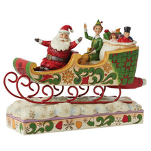 Buddy Elf with Santa in Sleigh