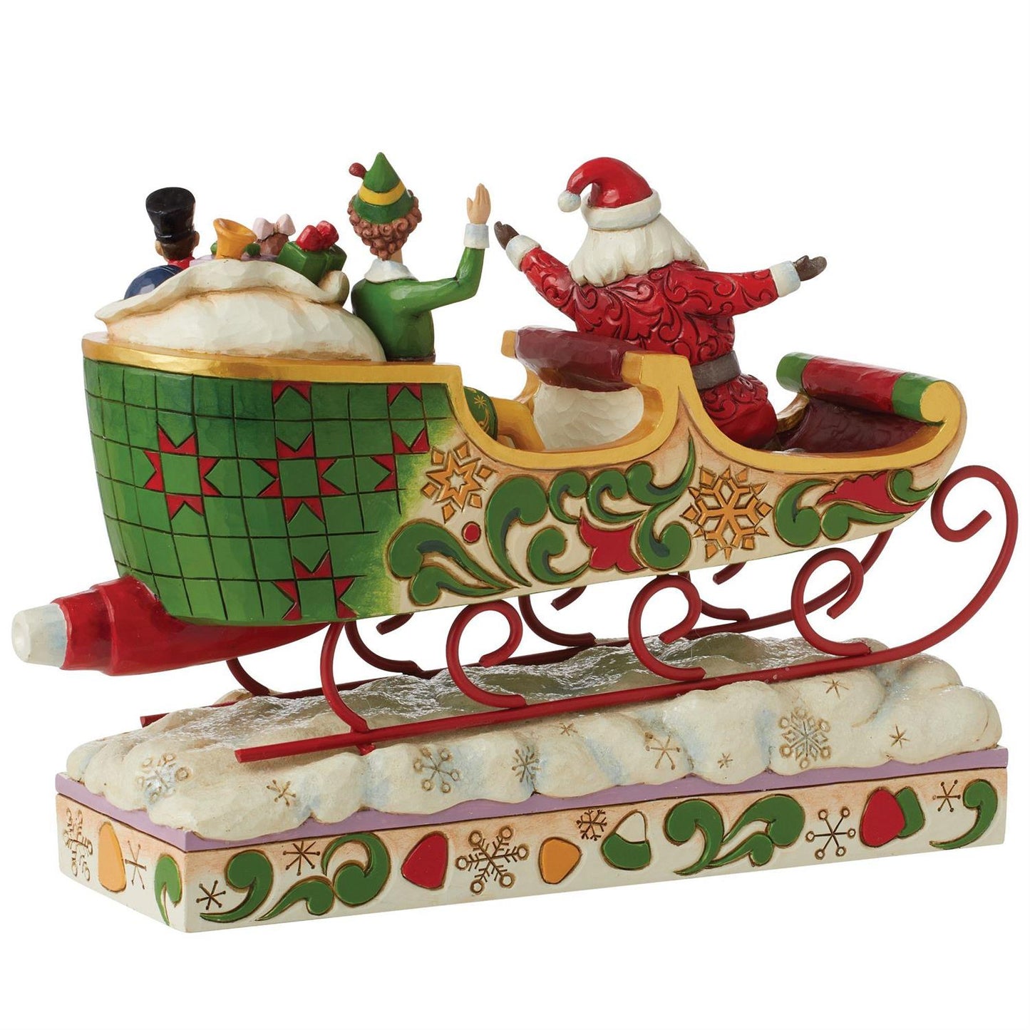 Buddy Elf with Santa in Sleigh  - Country N More Gifts