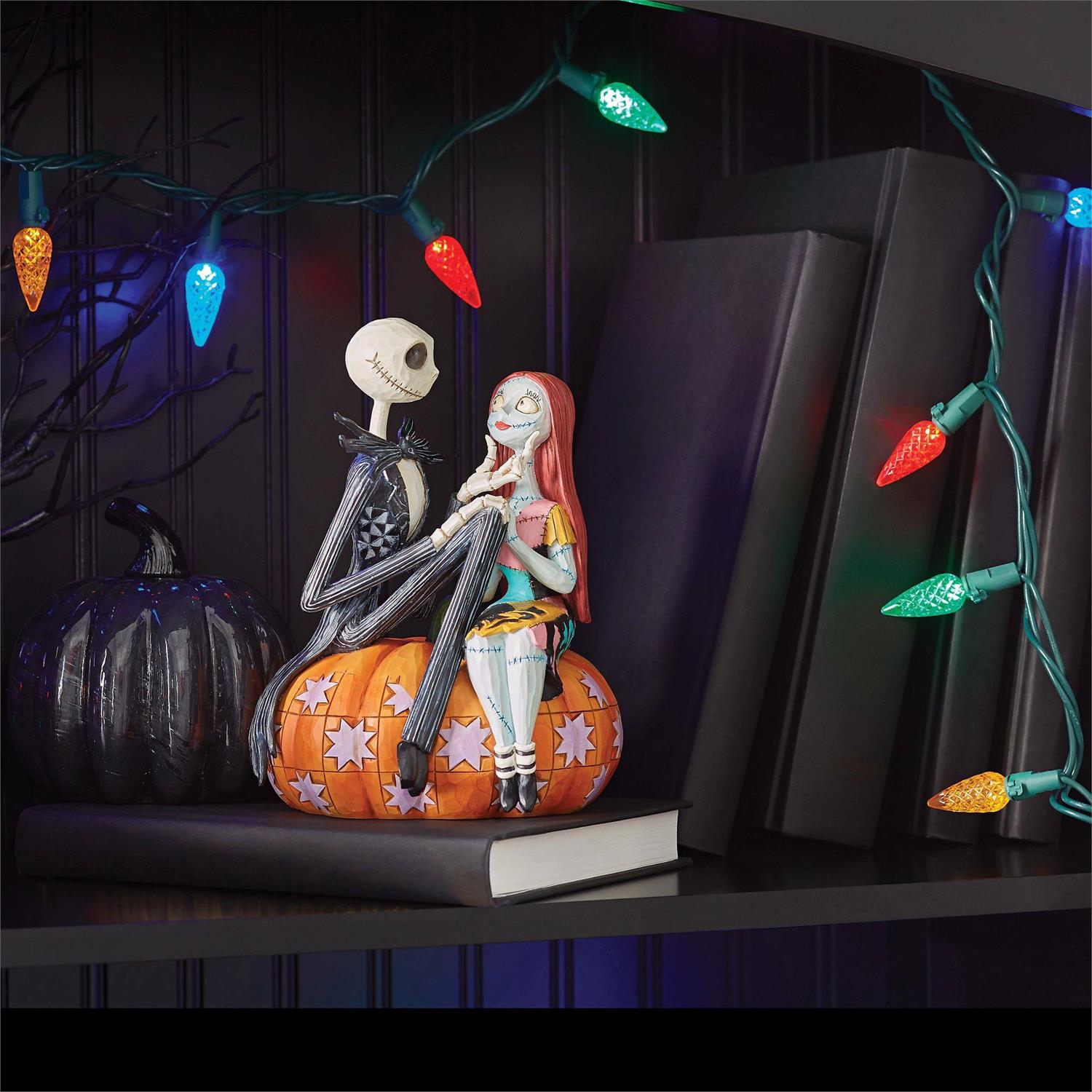 NO BOX - The Pumpkin King and Sally - Jack & Sally on Pumpkin - Country N More Gifts