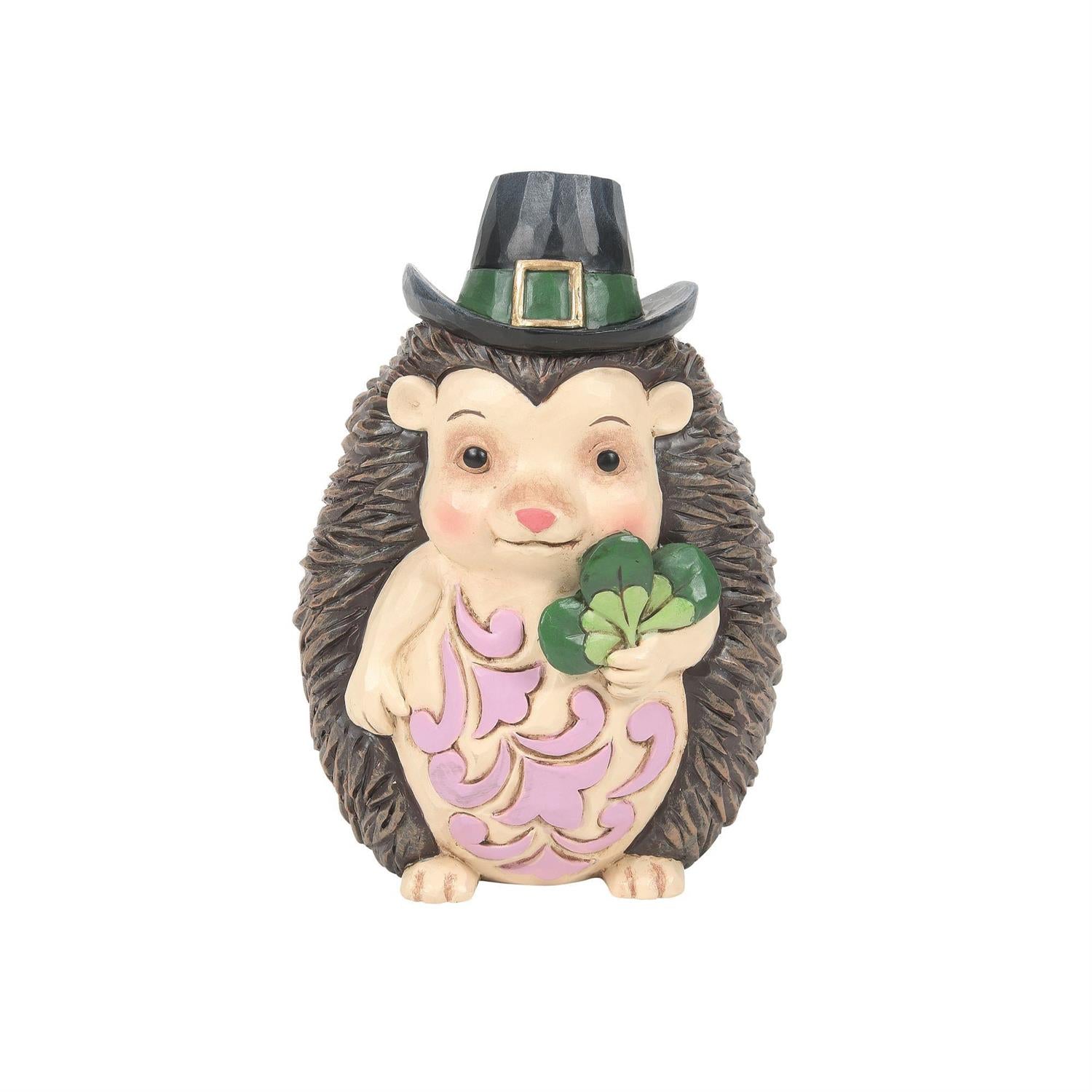 Hedgehog Green Hat and Clover  - Country N More Gifts