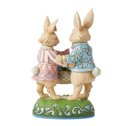 Basketful of Love - Bunny Couple with Basket Fig  - Country N More Gifts