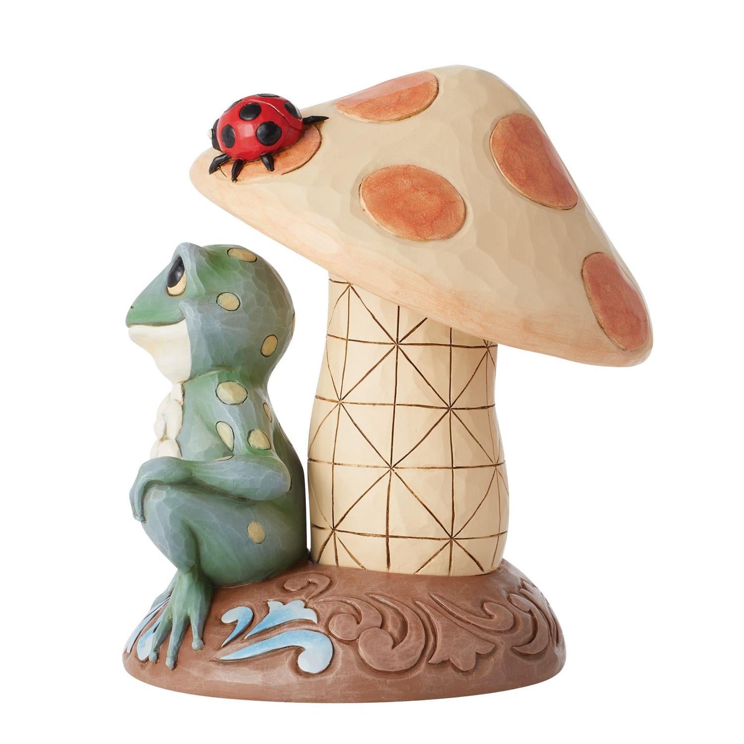 A Frog's Life - Frog Leaning on Mushroom Fig  - Country N More Gifts