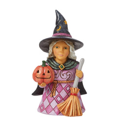 Mini Witch Holding Pumpkin  - Country N More Gifts