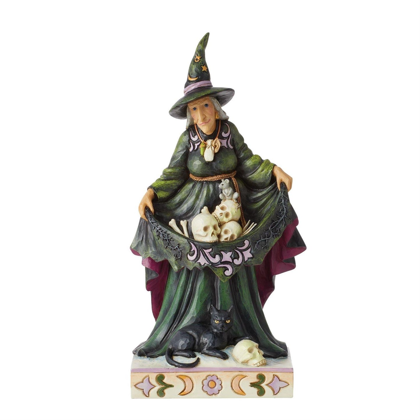 NO BOX - Wicked This Way - Scary Witch Skulls Skirt Figurine - Country N More Gifts