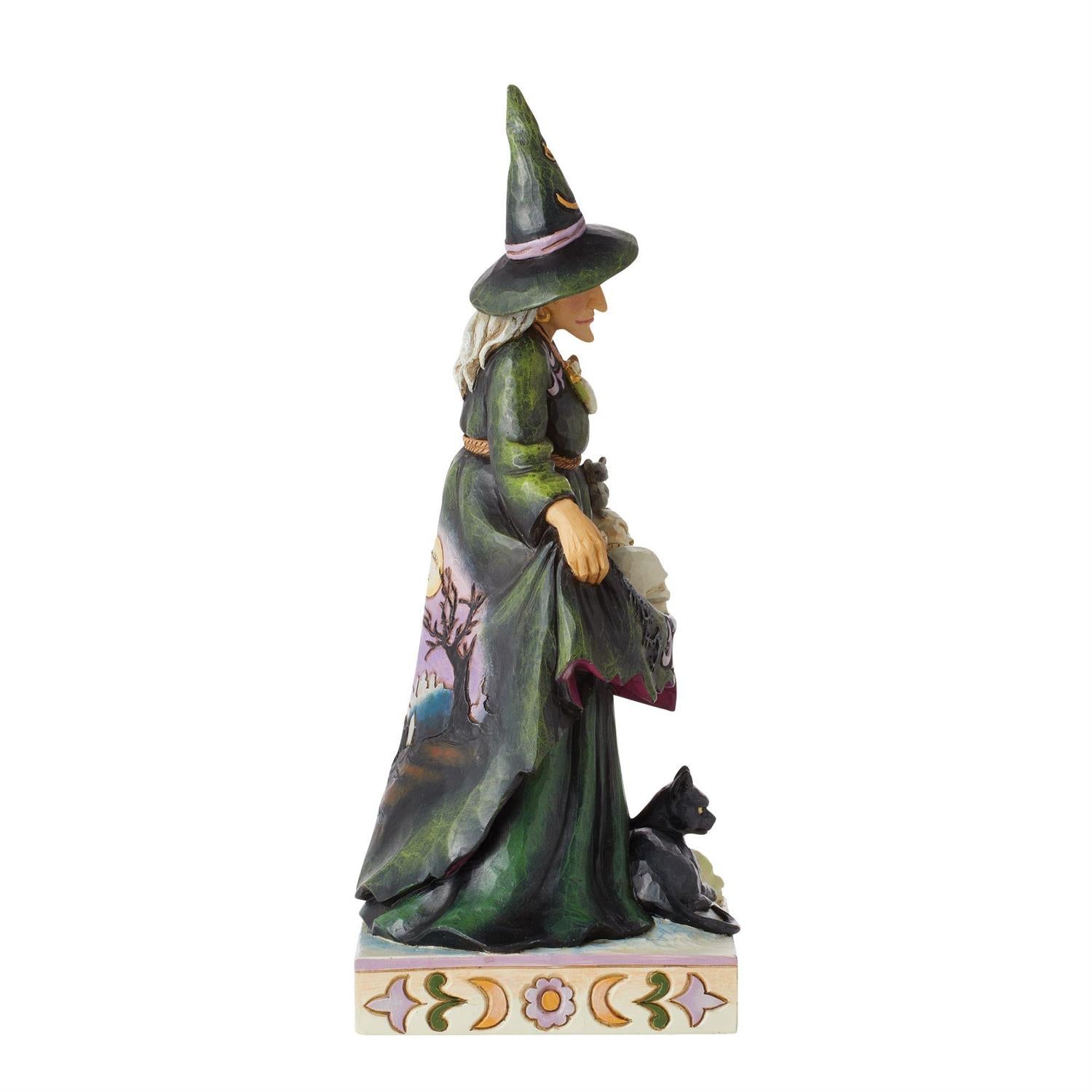 NO BOX - Wicked This Way - Scary Witch Skulls Skirt Figurine - Country N More Gifts