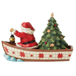 Seas of Giving - Santa in Boat With Tree Figurine - Country N More Gifts