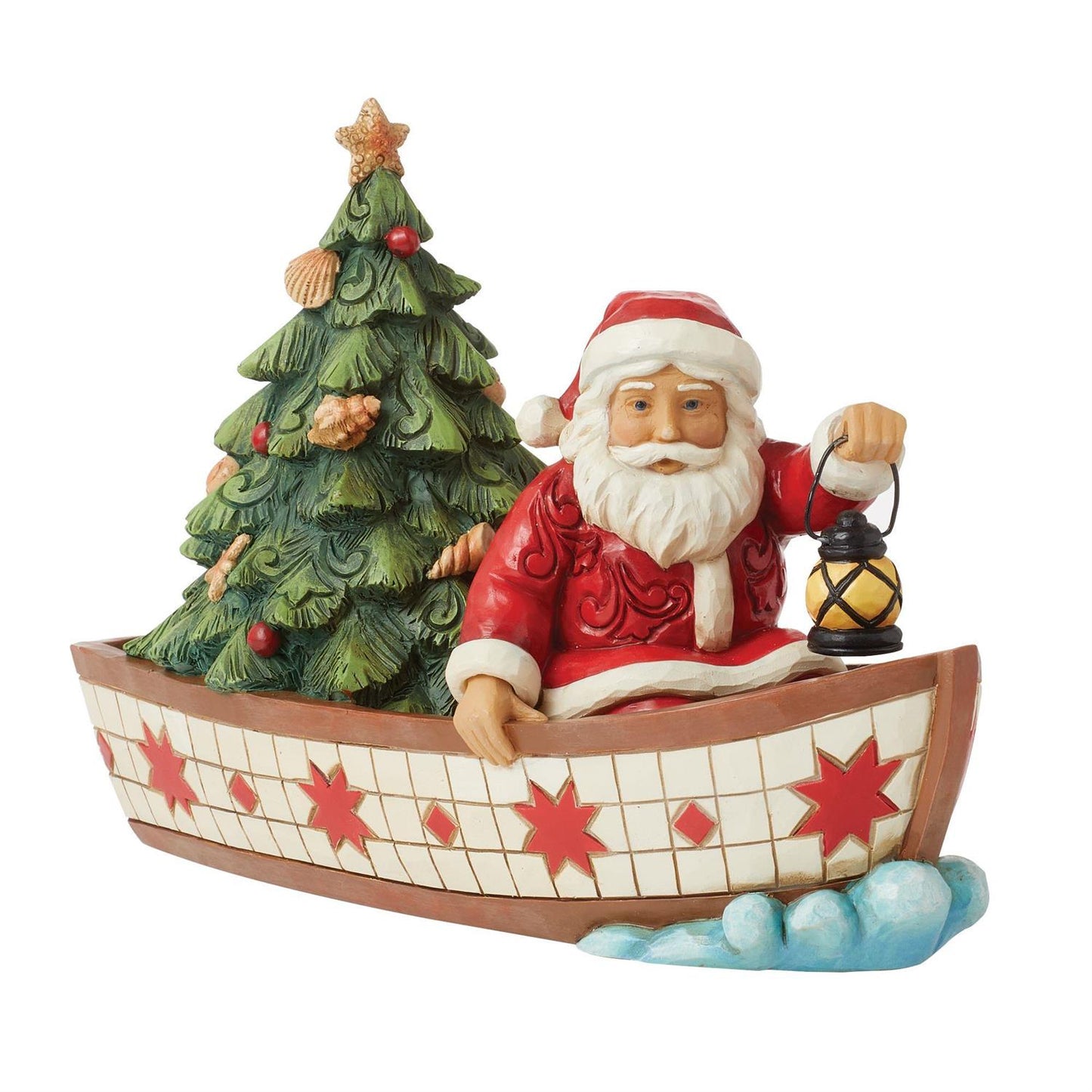 Seas of Giving - Santa in Boat With Tree Figurine - Country N More Gifts