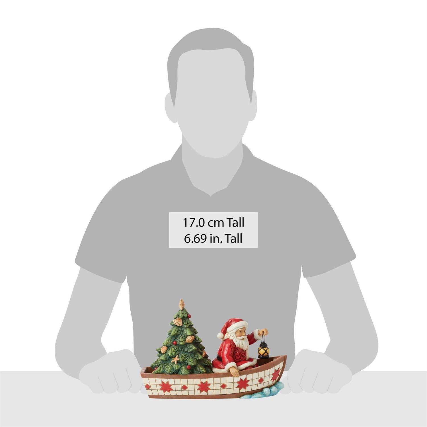 Seas of Giving - Santa in Boat With Tree Figurine - Country N More Gifts