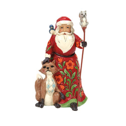 Santa's Woodland Friends - Santa with Fox Figurine - Country N More Gifts