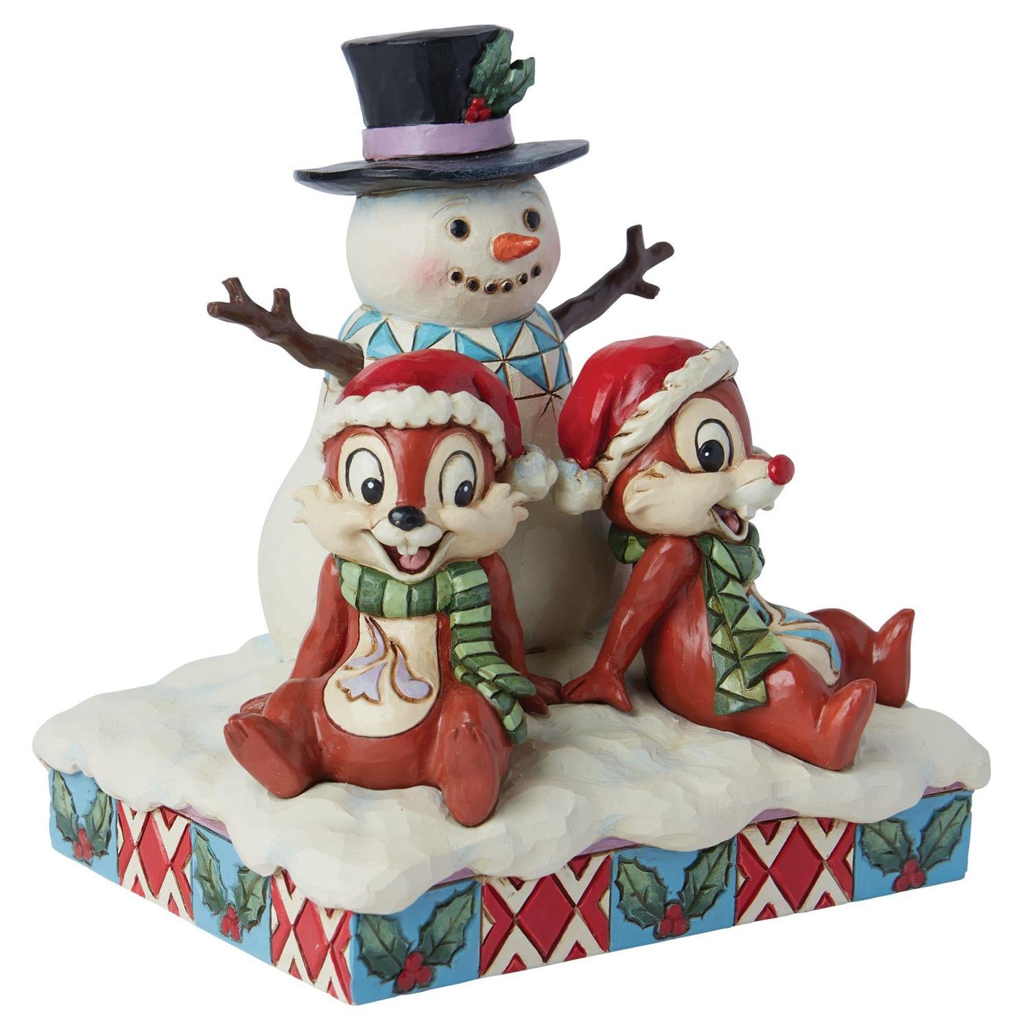 Snow Much Fun - Chip and Dale with Snowman  - Country N More Gifts