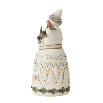 Snowman with Pine Garland Figurine  - Country N More Gifts