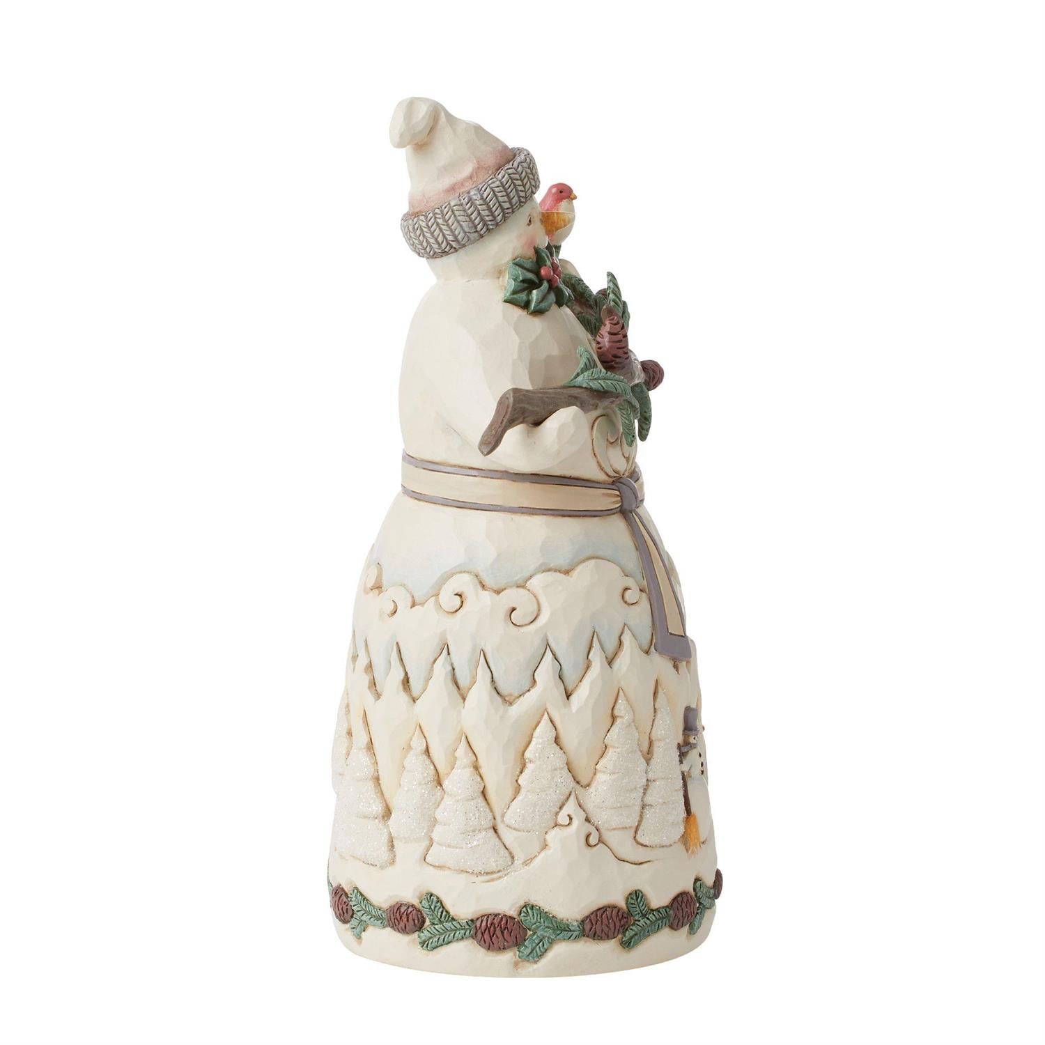 Snowman with Pine Garland Figurine  - Country N More Gifts