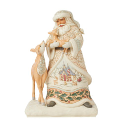 Santa Holding Fawn Figurine  - Country N More Gifts