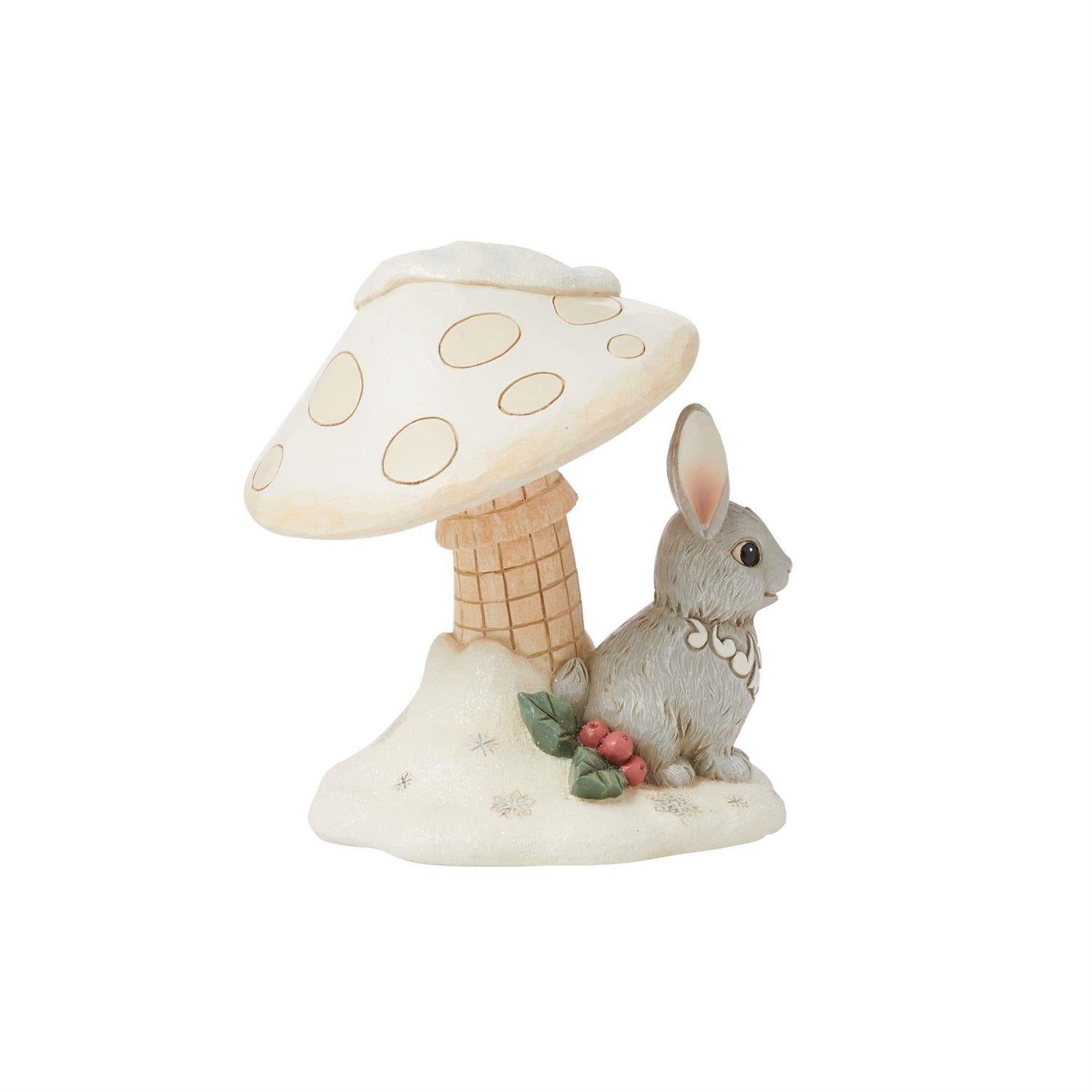 Woodland Bunny Mushroom Figurine  - Country N More Gifts