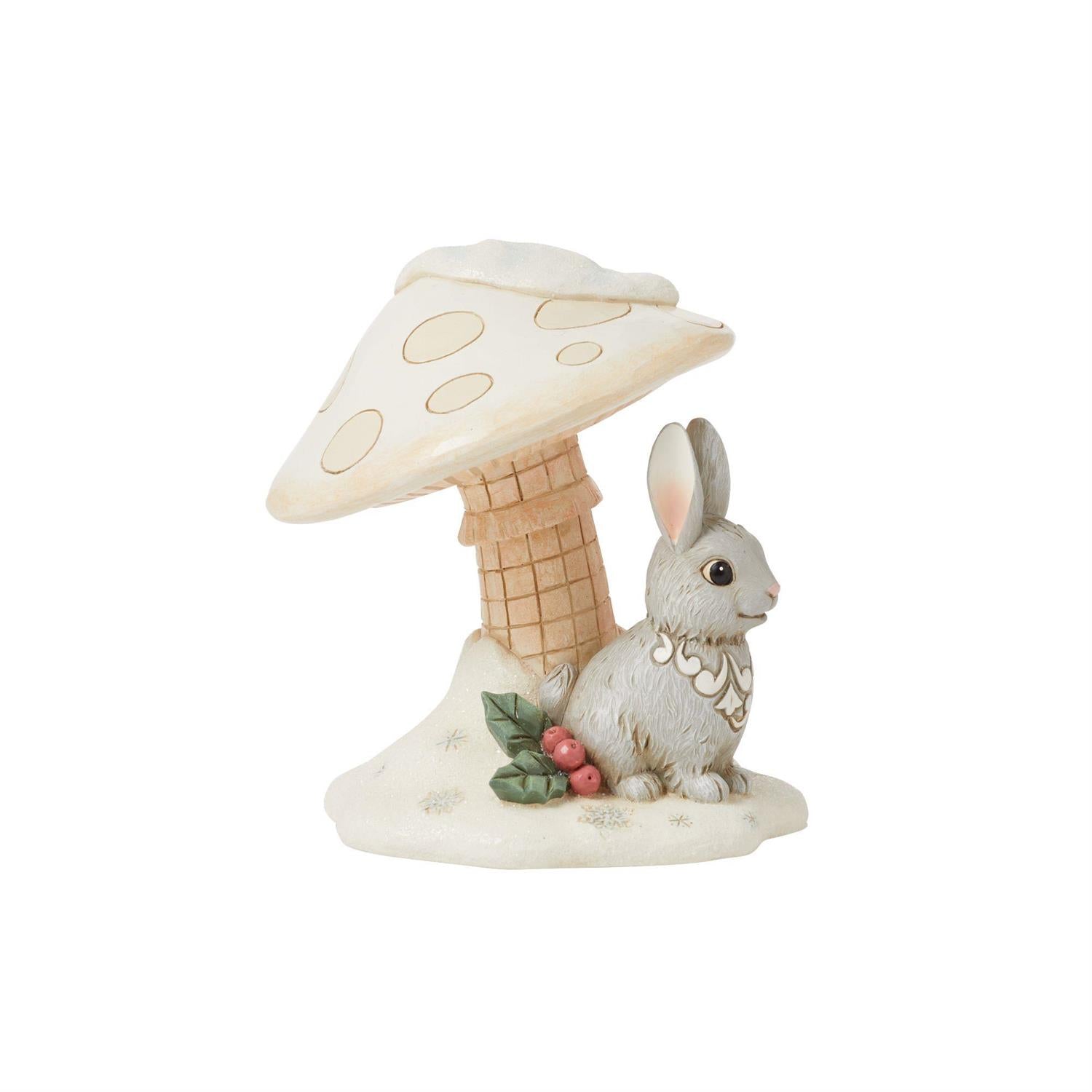 Woodland Bunny Mushroom Figurine  - Country N More Gifts