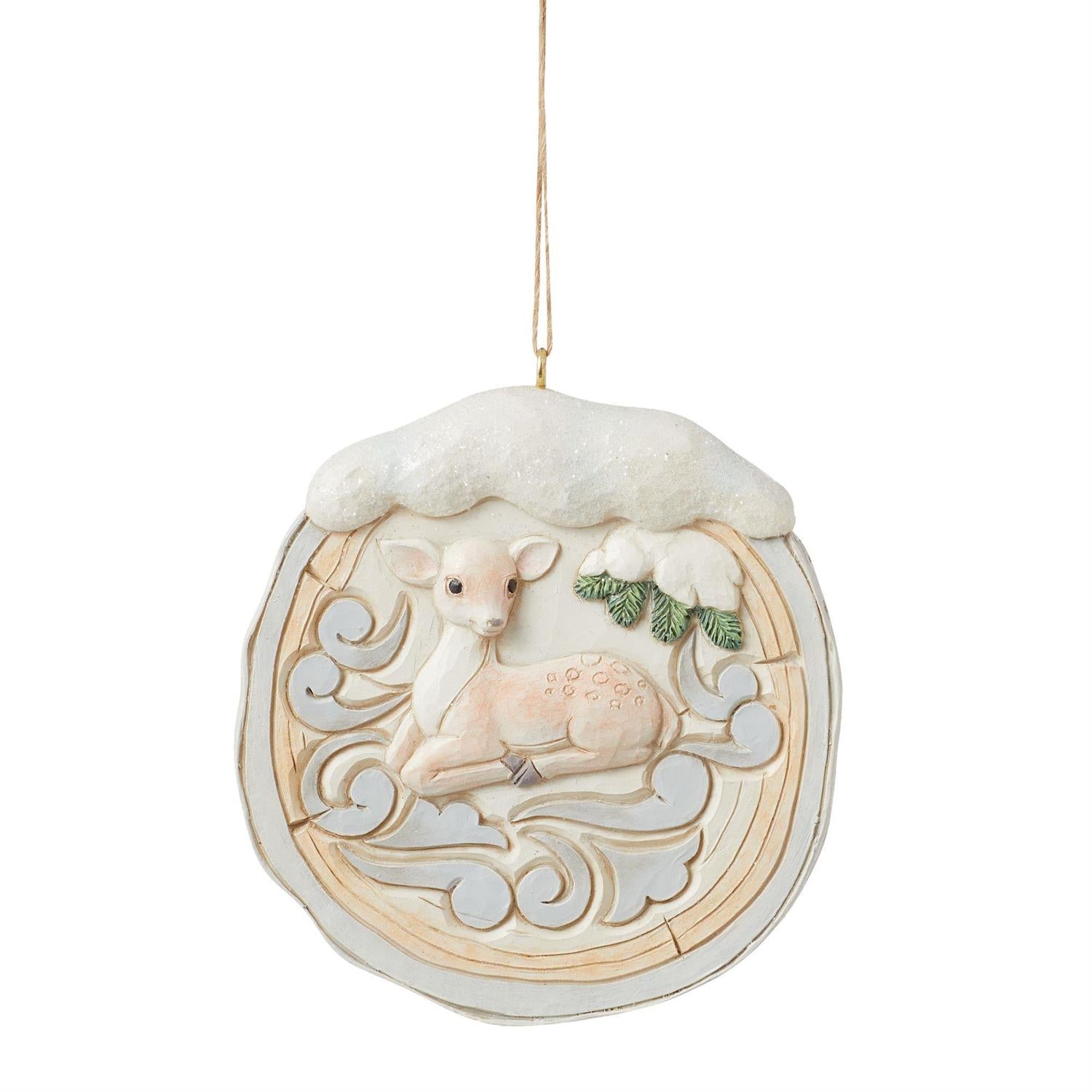Woodland Birch Bark Fawn Scene Ornament  - Country N More Gifts