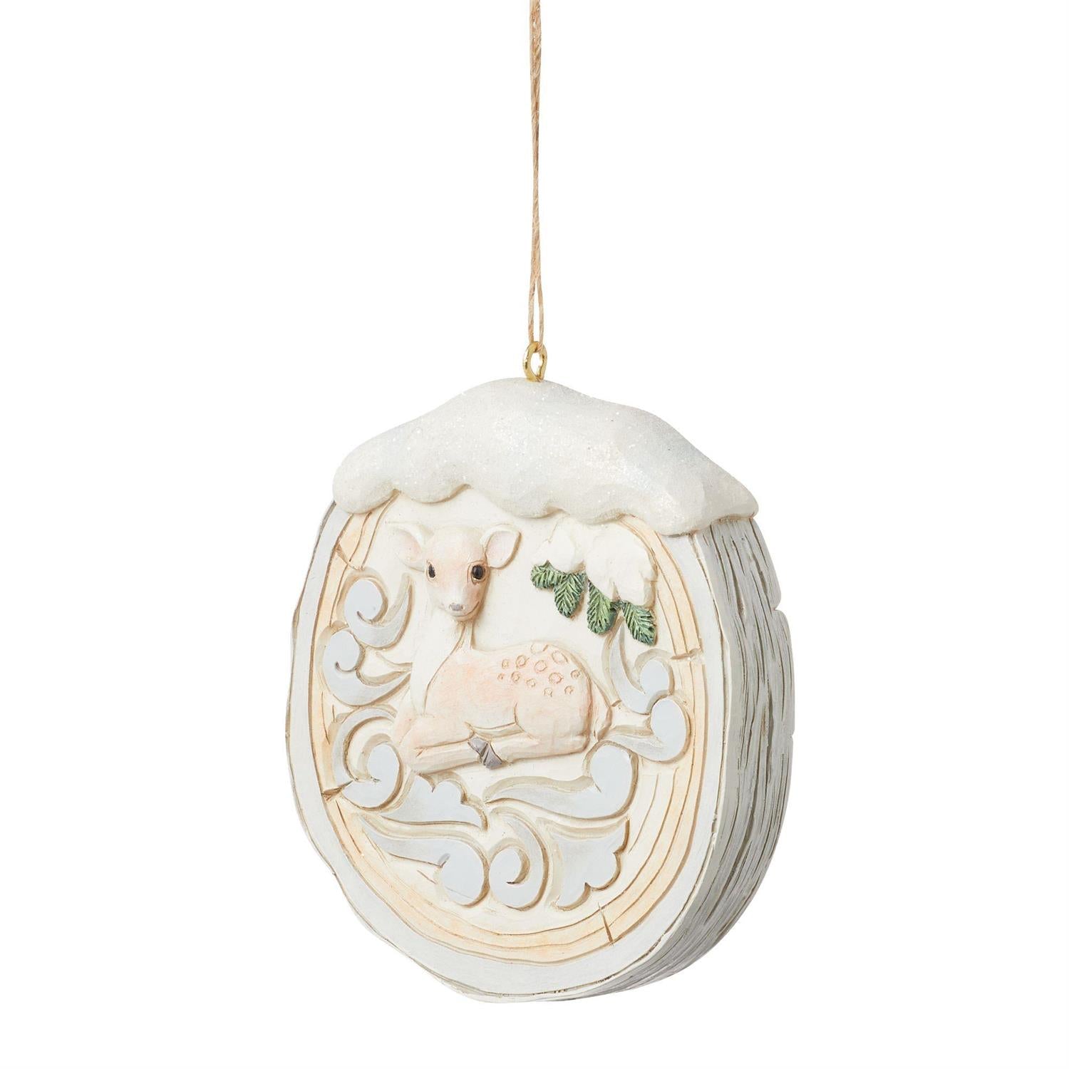 Woodland Birch Bark Fawn Scene Ornament  - Country N More Gifts