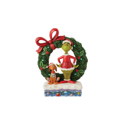 Grinch & Max in Wreath Figurine  - Country N More Gifts