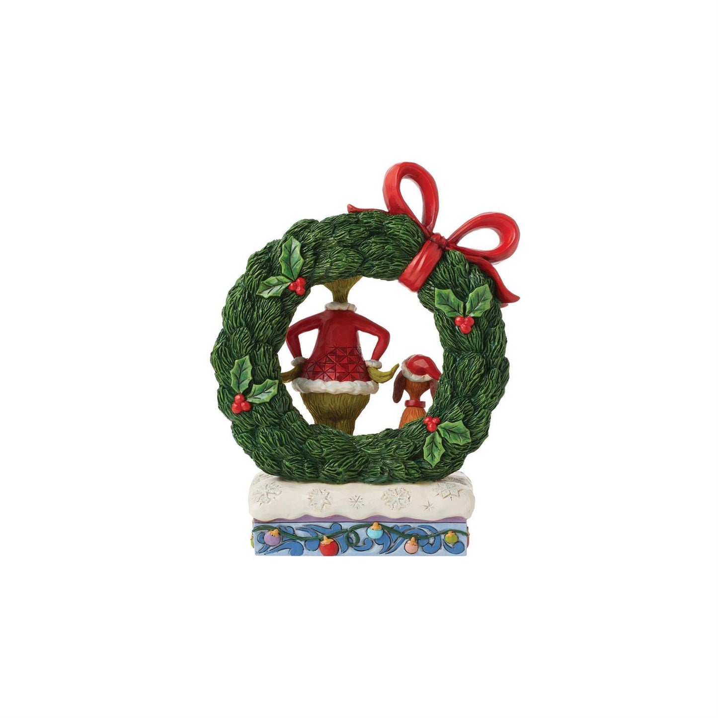 Grinch & Max in Wreath Figurine  - Country N More Gifts