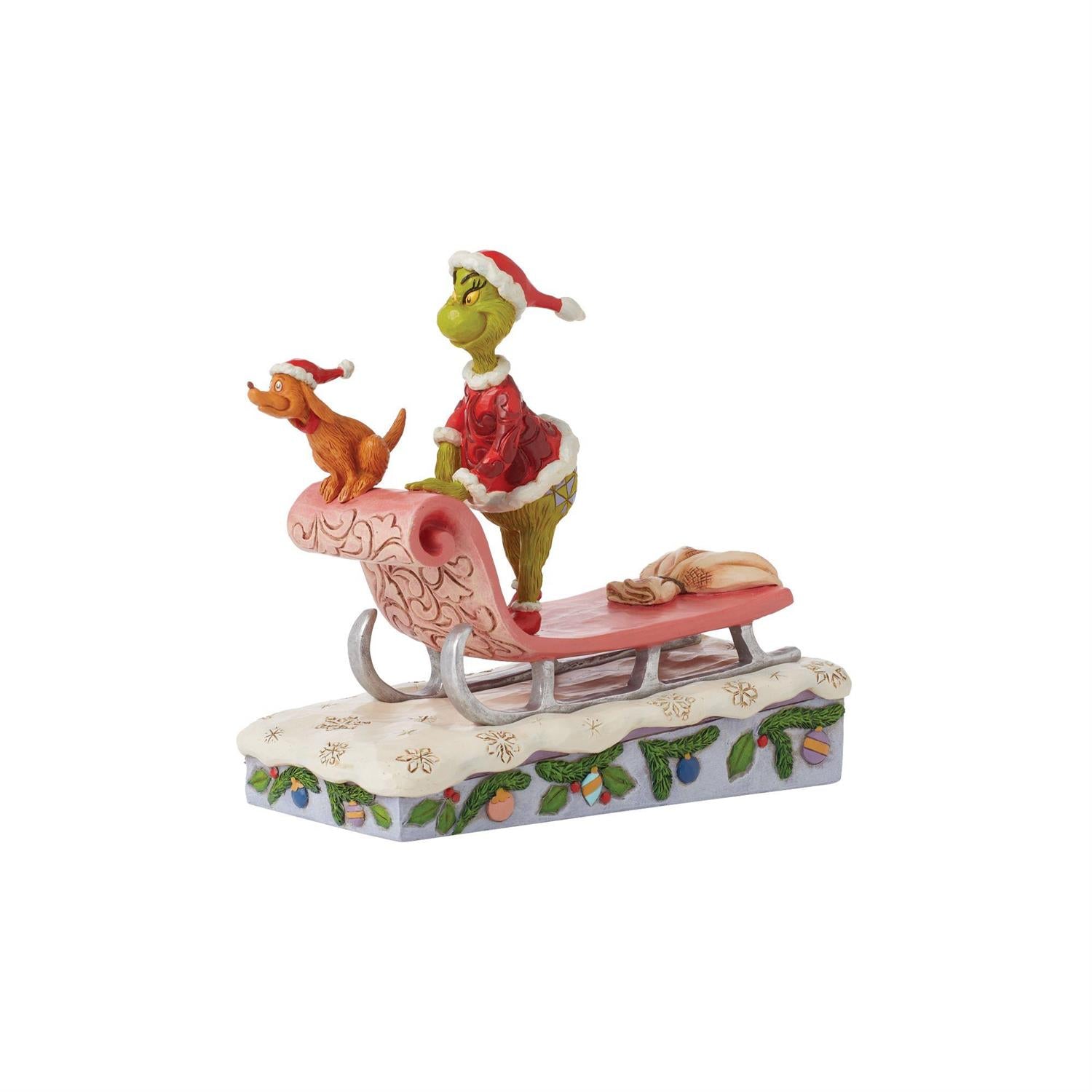 Grinch and Max on Sled  - Country N More Gifts