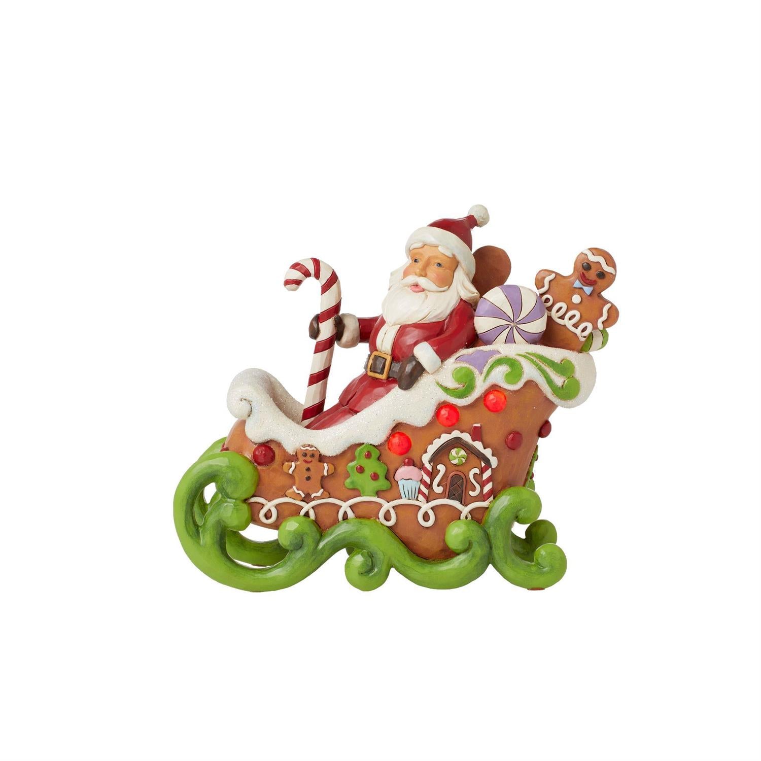 Gingerbread Santa LED Figurine  - Country N More Gifts